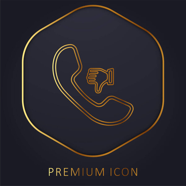Аурикулярный с пальцем вниз Знак золотой линии премиум логотип или значок
