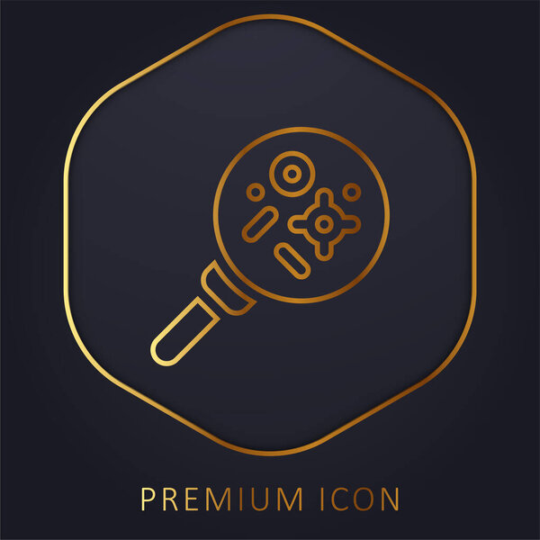 Bacteria golden line premium logo or icon