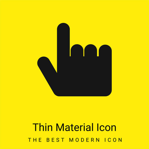 Black Hand Pointing Up минимальный ярко-желтый значок материала