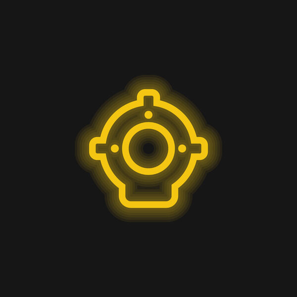 Желтый светящийся неоновый значок