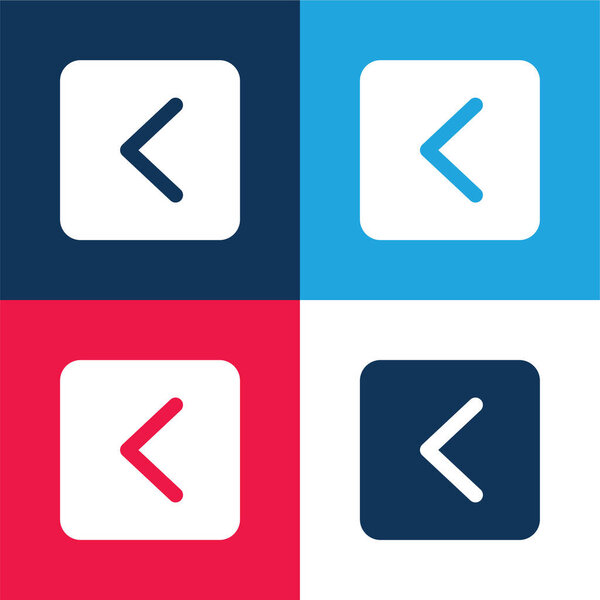 Мозговой синий и красный четыре цвета минимальный набор значков