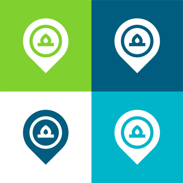 Bonfire Flat four color minimal icon set