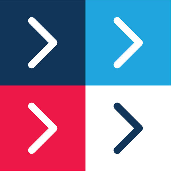 Стрелка вправо синий и красный четыре цвета минимальный набор значков