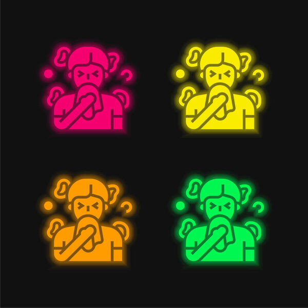 Антигистаминные препараты четырехцветный светящийся неоновый вектор