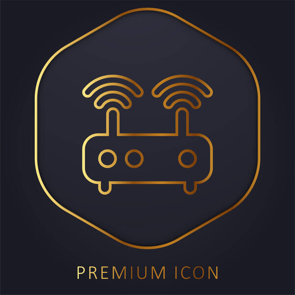 Antenna golden line premium logo or icon