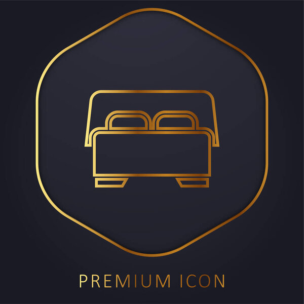 Bed golden line premium logo or icon