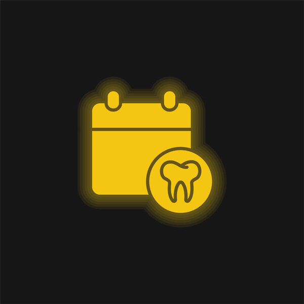Appointment yellow glowing neon icon
