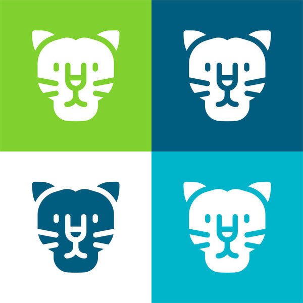 Black Panther Flat четырехцветный минимальный набор значков