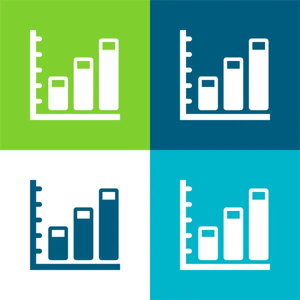 Növekvő Üzleti Statisztikák Grafikus Lapos Négy Szín Minimális Ikon Készlet — Stock Vector