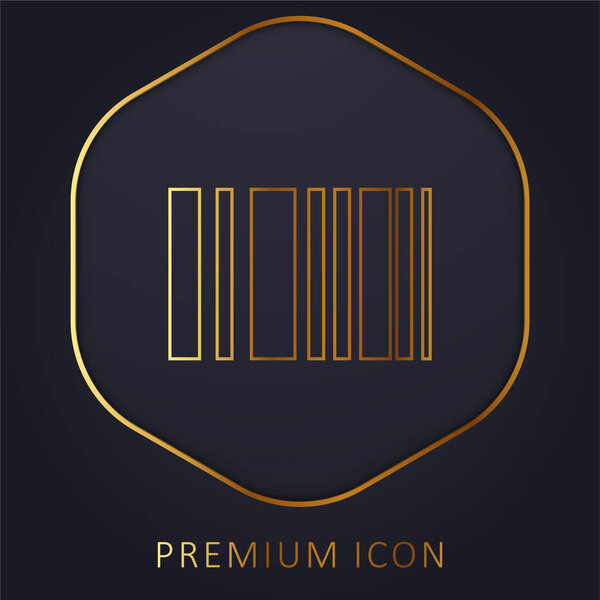 Barcode golden line premium logo or icon