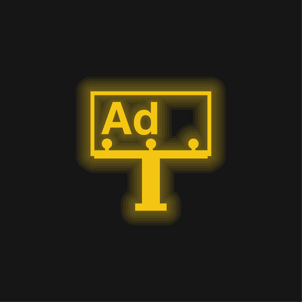 Billboard yellow glowing neon icon
