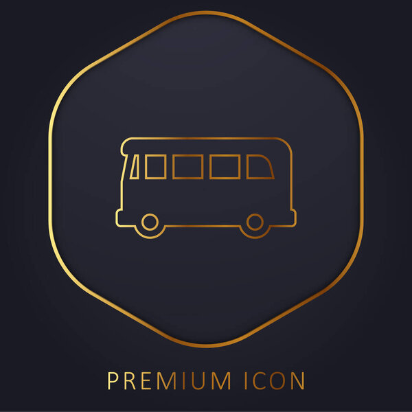 Airport Bus golden line premium logo or icon