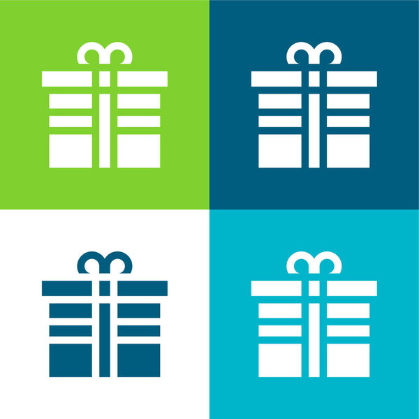 День рождения Плоские четыре цвета минимальный набор значков