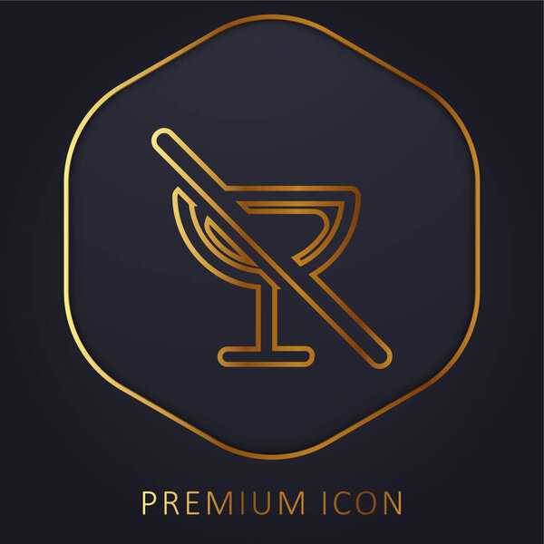 Алкогольные напитки Запрет золотой линии премиум логотип или икона
