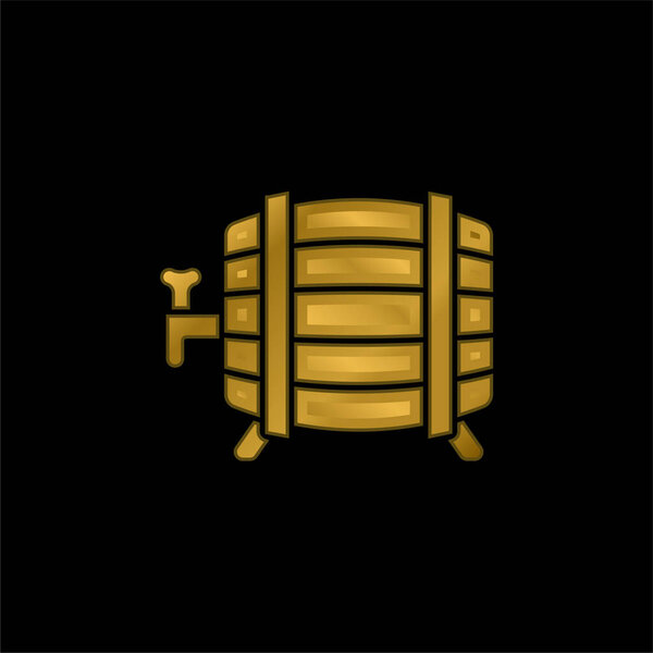 Barrel gold plated metalic icon or logo vector