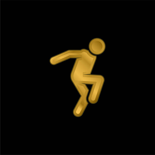 Breakdance gold plated metalic icon or logo vector