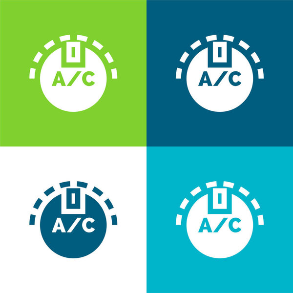 Air Conditioner Flat four color minimal icon set