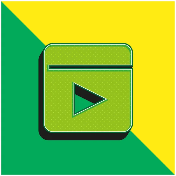 stock vector Animation Green and yellow modern 3d vector icon logo