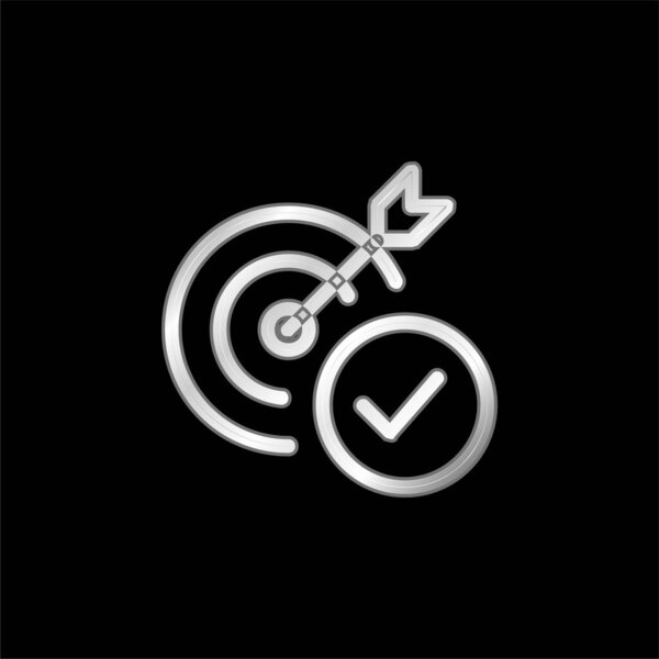 Aim silver plated metallic icon