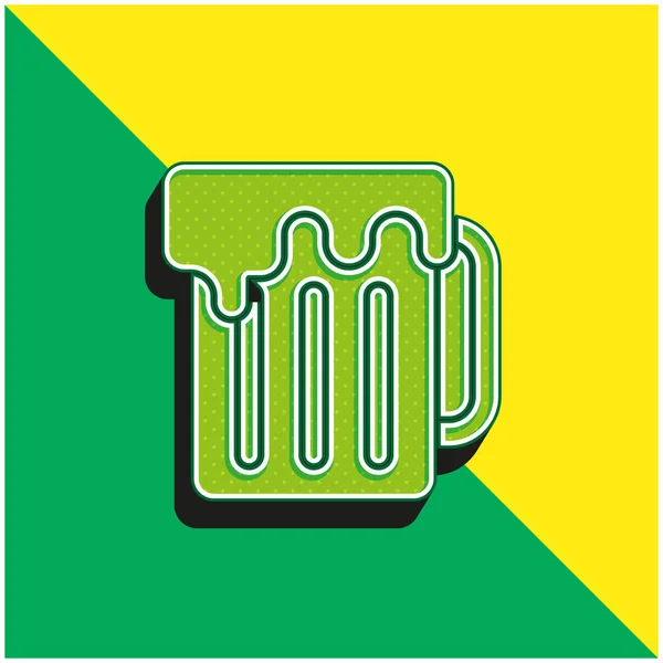 Cerveza Verde Amarillo Moderno Vector Icono Del Logotipo — Vector de stock