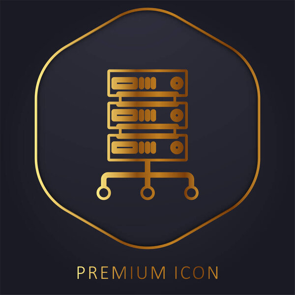 Big Data golden line premium logo or icon