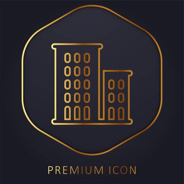 Apartments golden line premium logo or icon