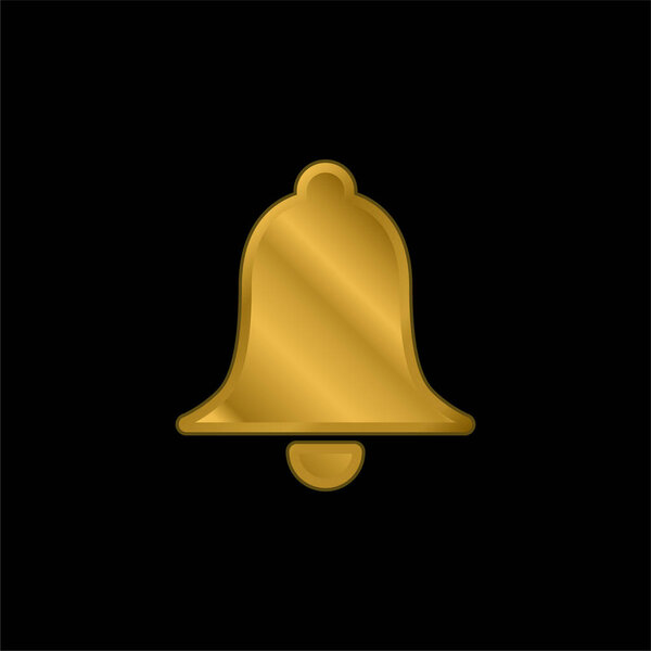 Break Bell gold plated metalic icon or logo vector