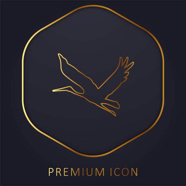 Bird Flying Shape golden line premium logo or icon