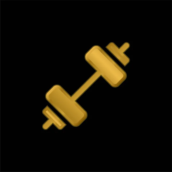 Золота Металева Іконка Барбелла Або Вектор Логотипу — стоковий вектор
