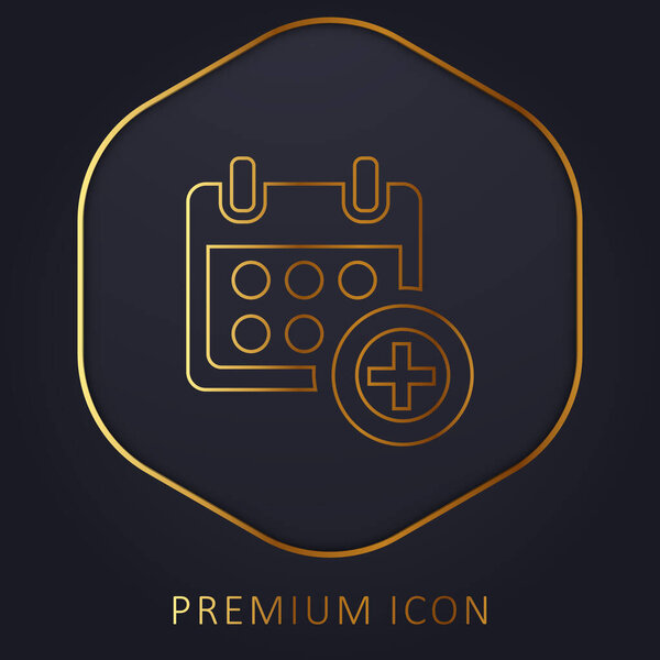 Add Calendar Symbol For Events golden line premium logo or icon