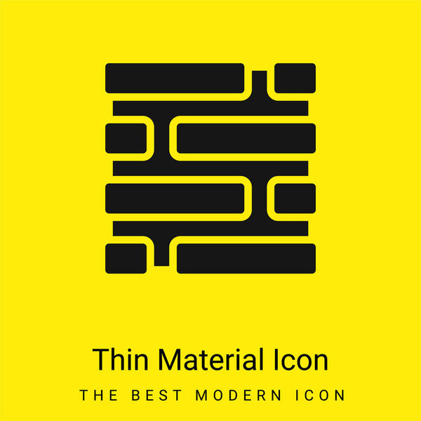 Brickwall минимальный ярко-желтый значок материала