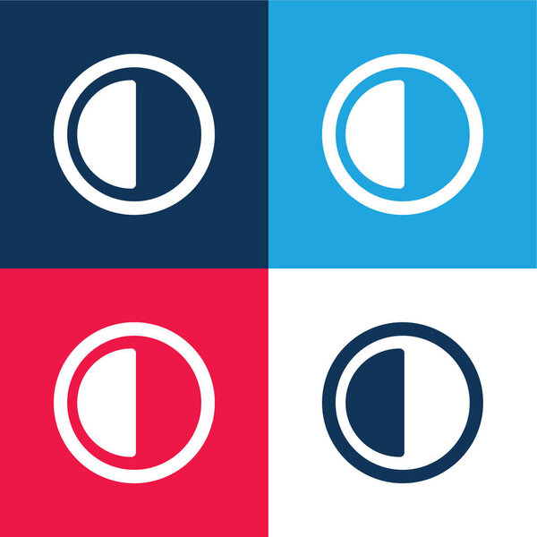 30 Minutes blue and red four color minimal icon set