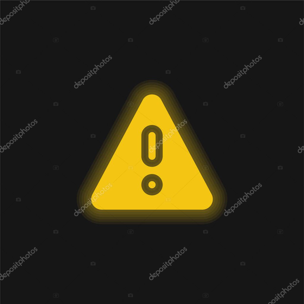 Alarm yellow glowing neon icon