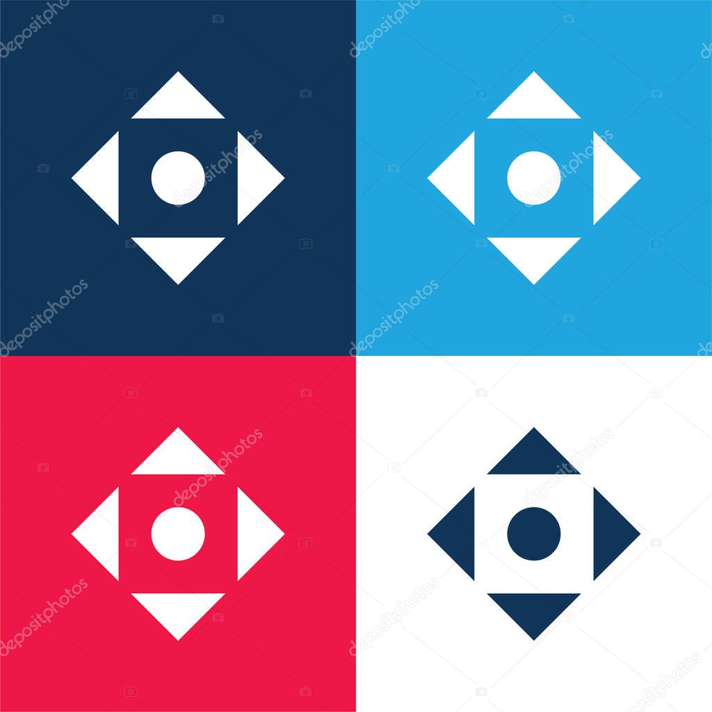 Align Symbol blue and red four color minimal icon set