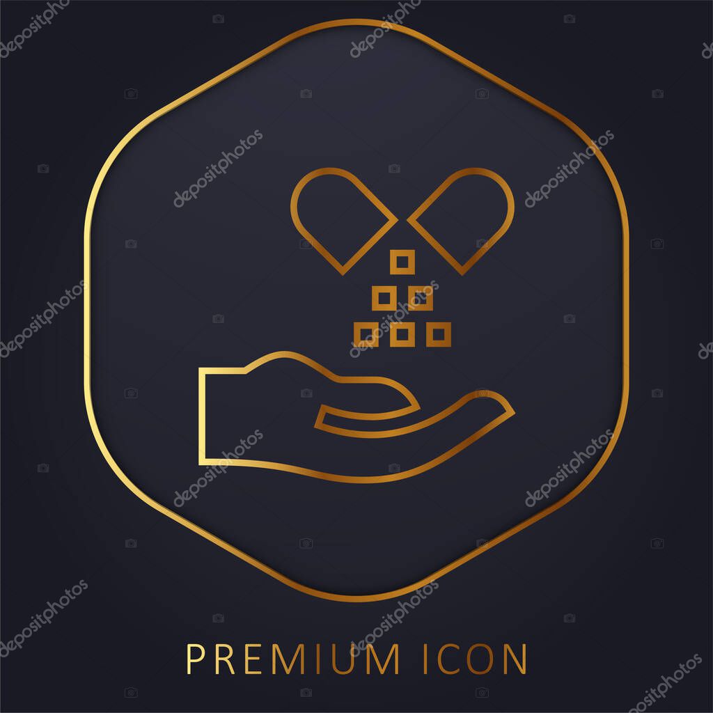 Alternative Medicine golden line premium logo or icon