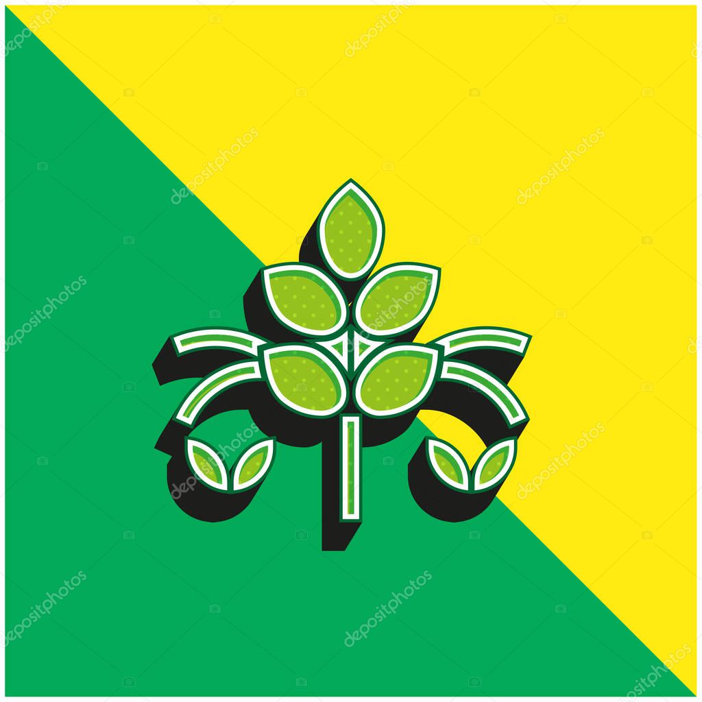 Agronomy Green and yellow modern 3d vector icon logo