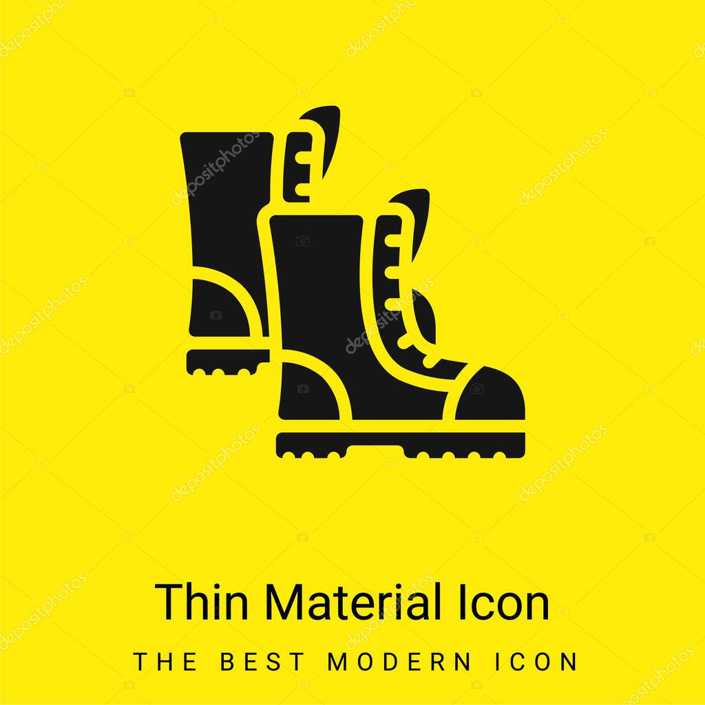 Boots minimal bright yellow material icon
