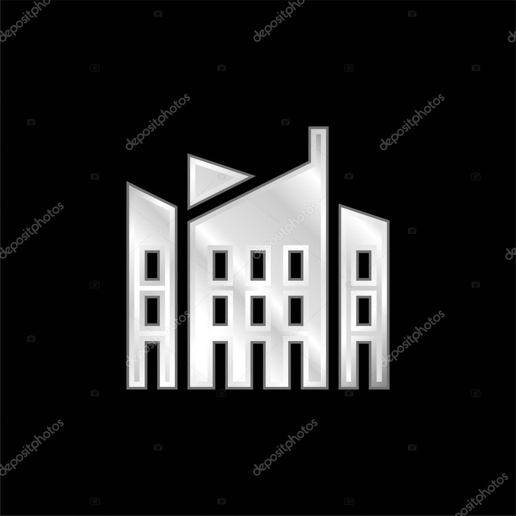 Architecture silver plated metallic icon