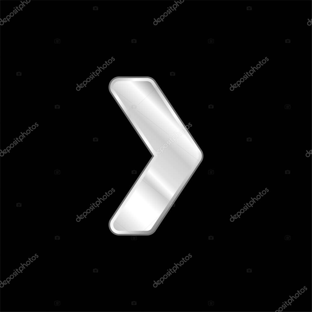 Arrow silver plated metallic icon
