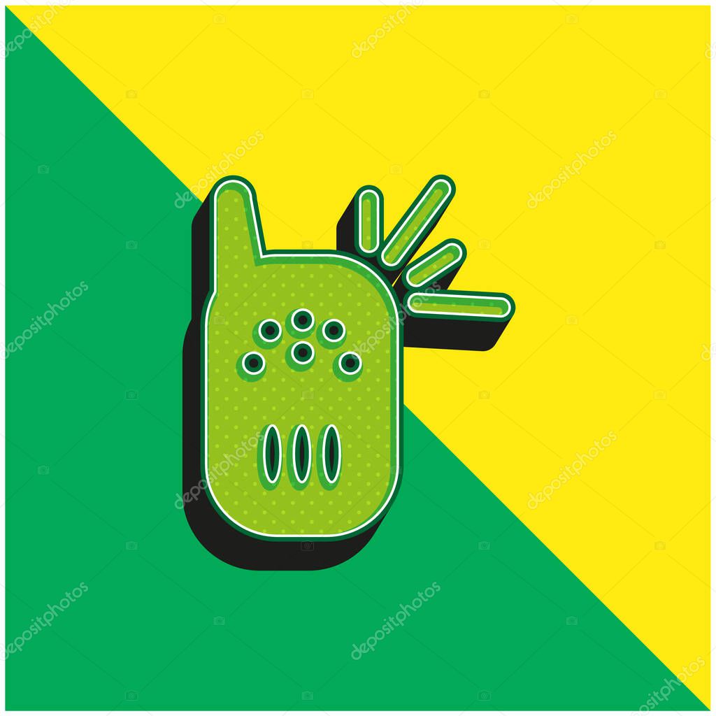 Baby Cry Detector Tool Green and yellow modern 3d vector icon logo