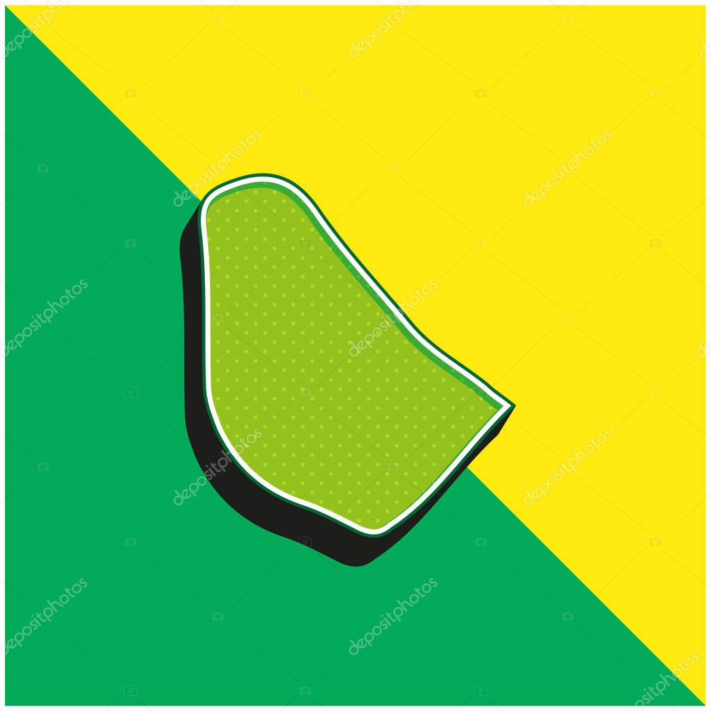 Barbados Green and yellow modern 3d vector icon logo