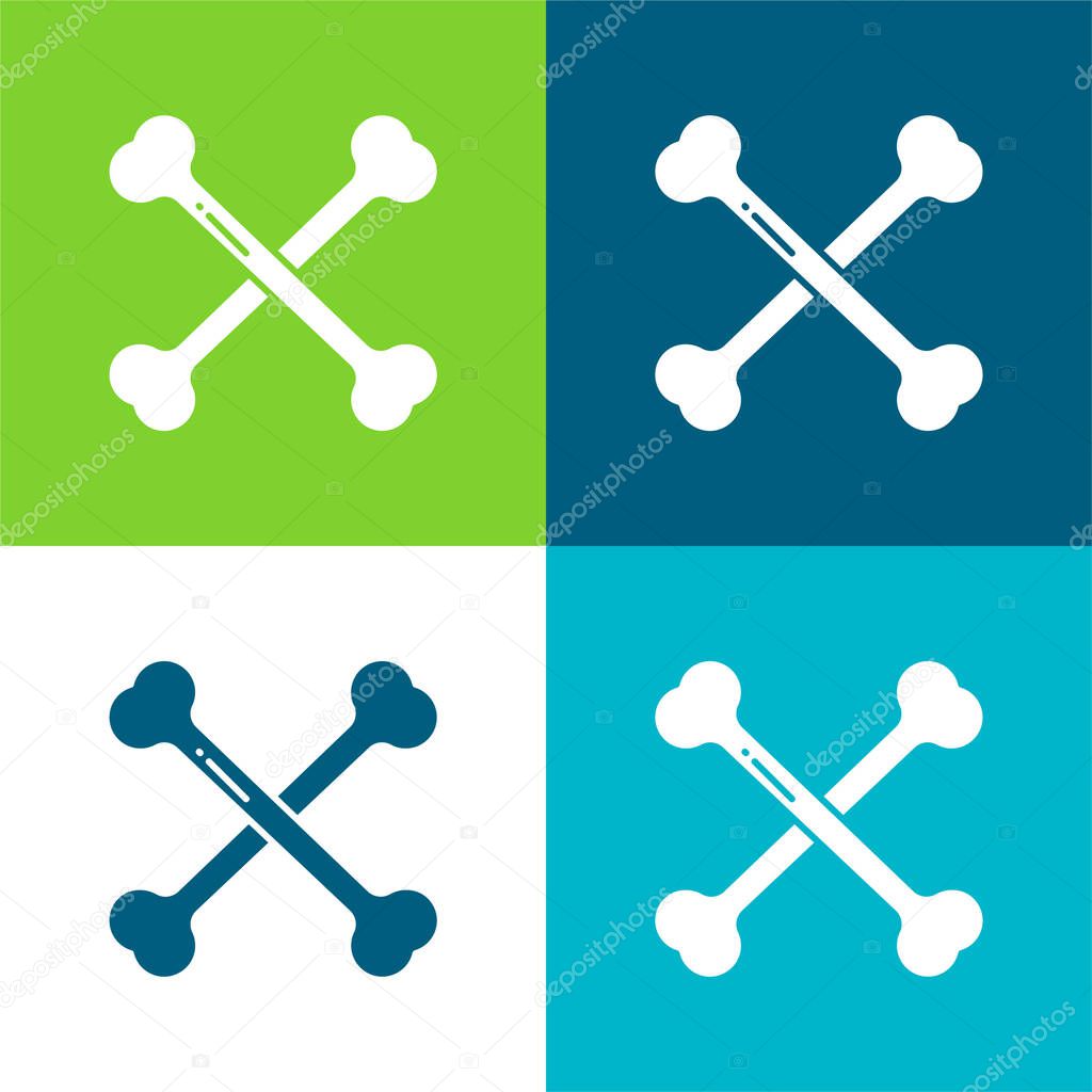 Bone Flat four color minimal icon set