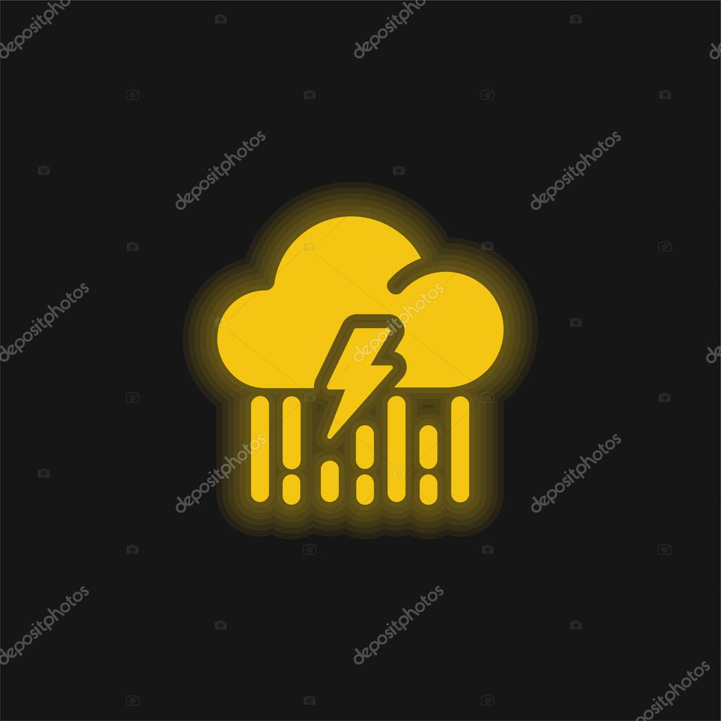 Bolt yellow glowing neon icon