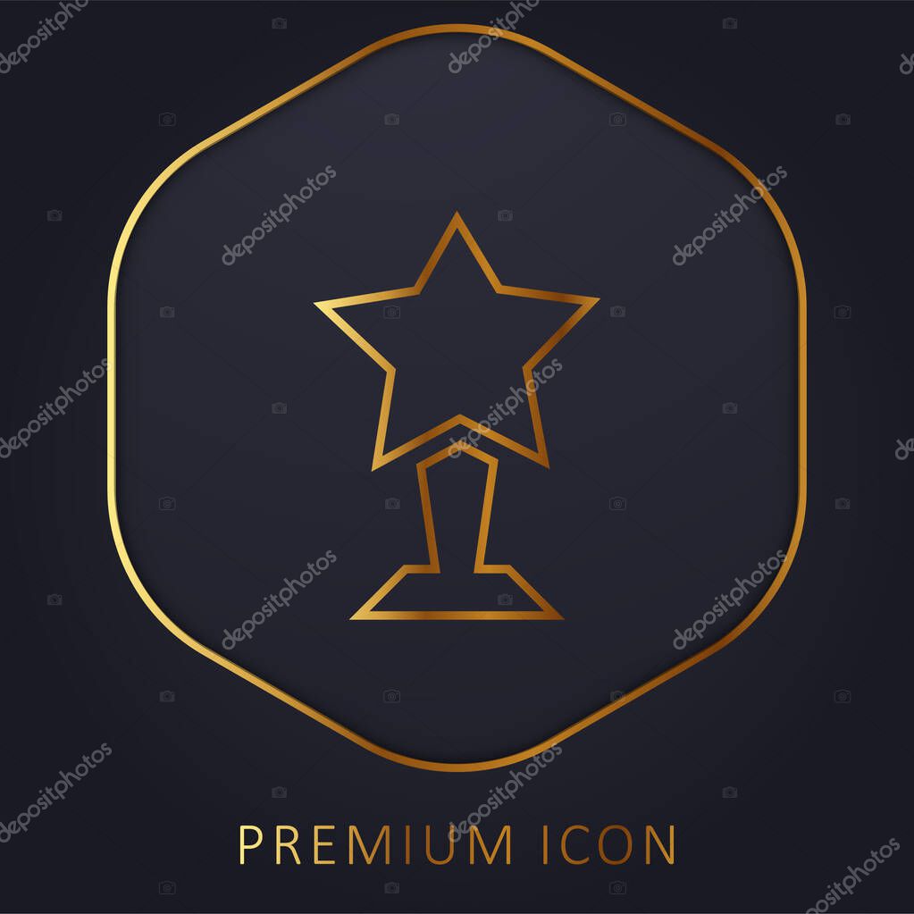 Award golden line premium logo or icon