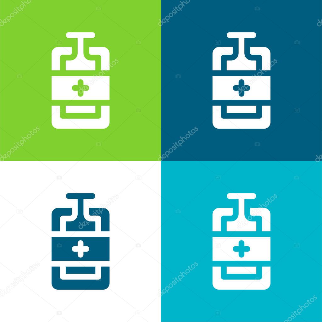 Blood Bag Flat four color minimal icon set