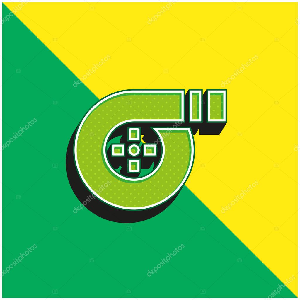 Air Filter Green and yellow modern 3d vector icon logo