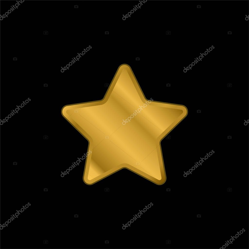 Big Favorite Star gold plated metalic icon or logo vector