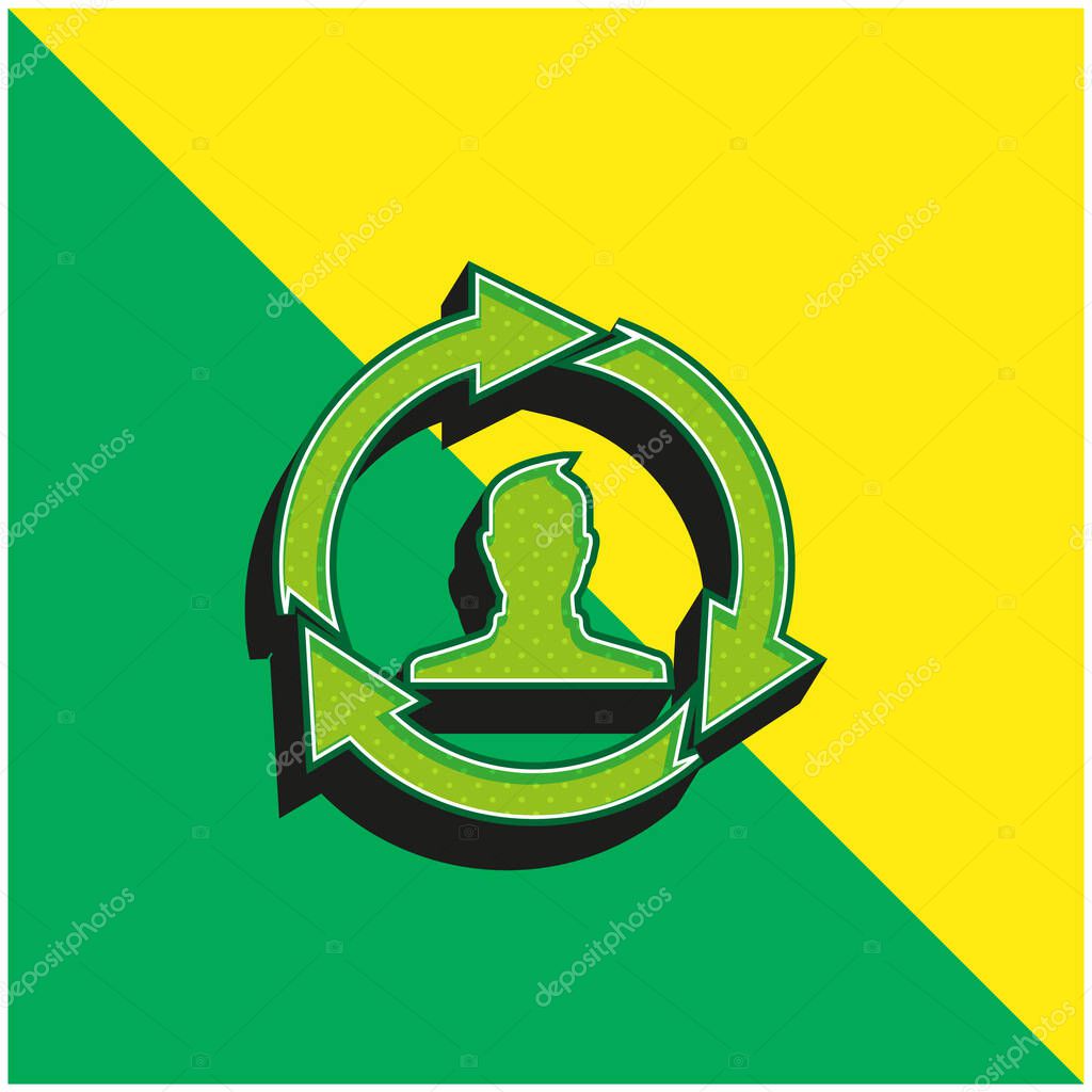 Affiliate Marketing Green and yellow modern 3d vector icon logo