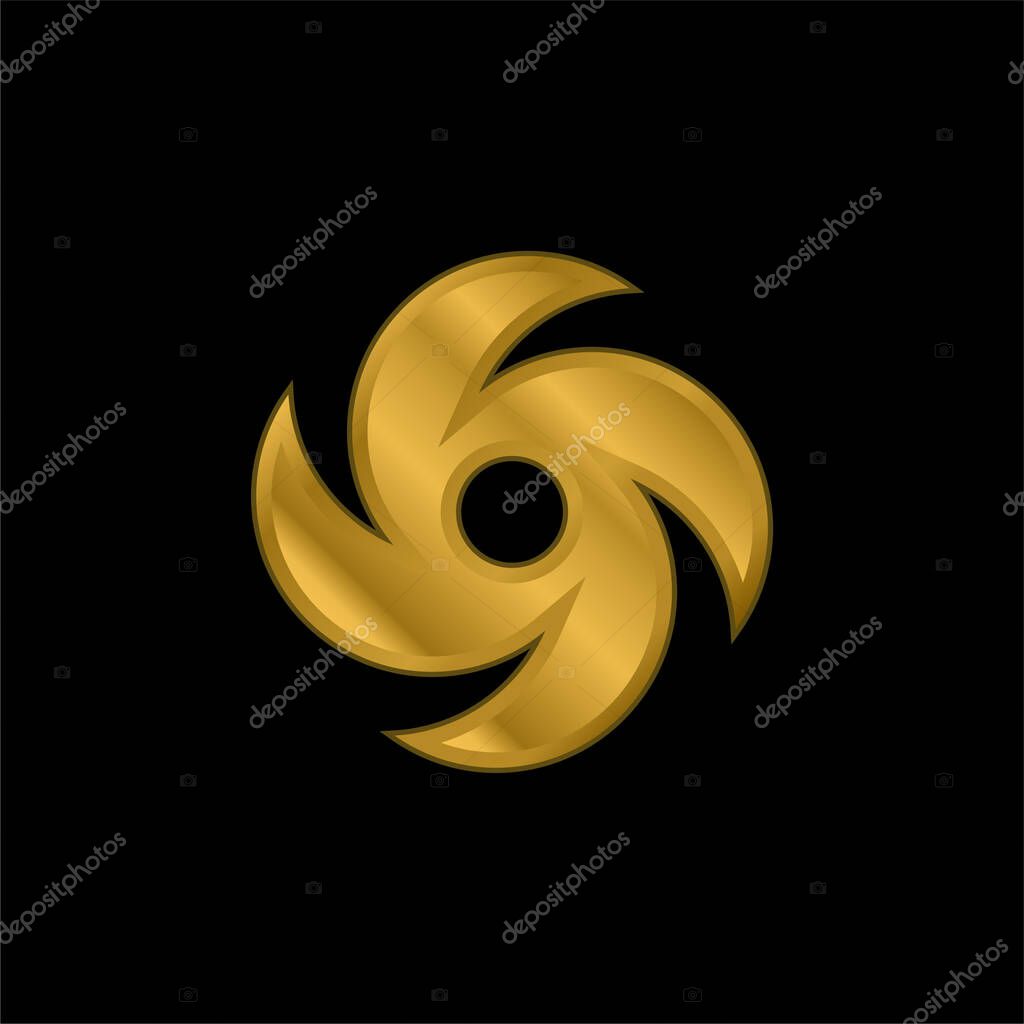 Black Hole gold plated metalic icon or logo vector