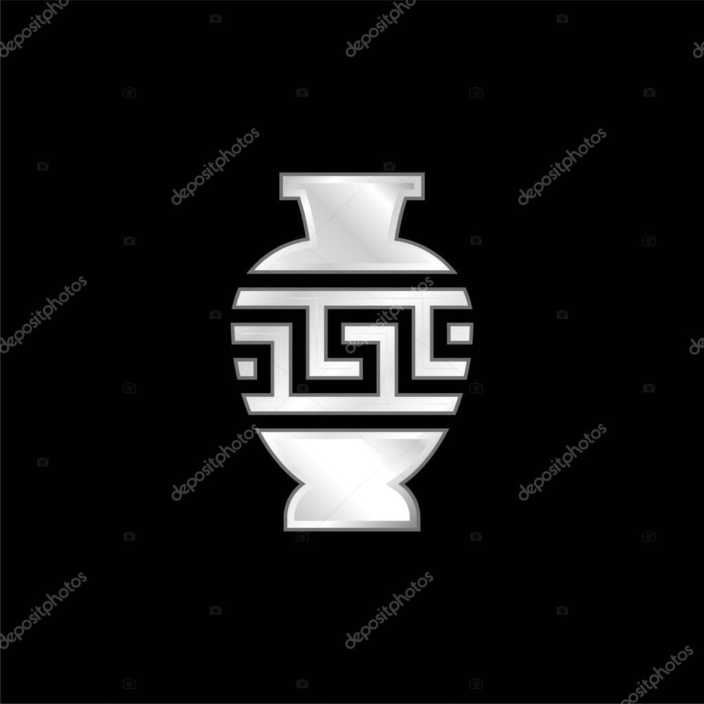 Amphora silver plated metallic icon